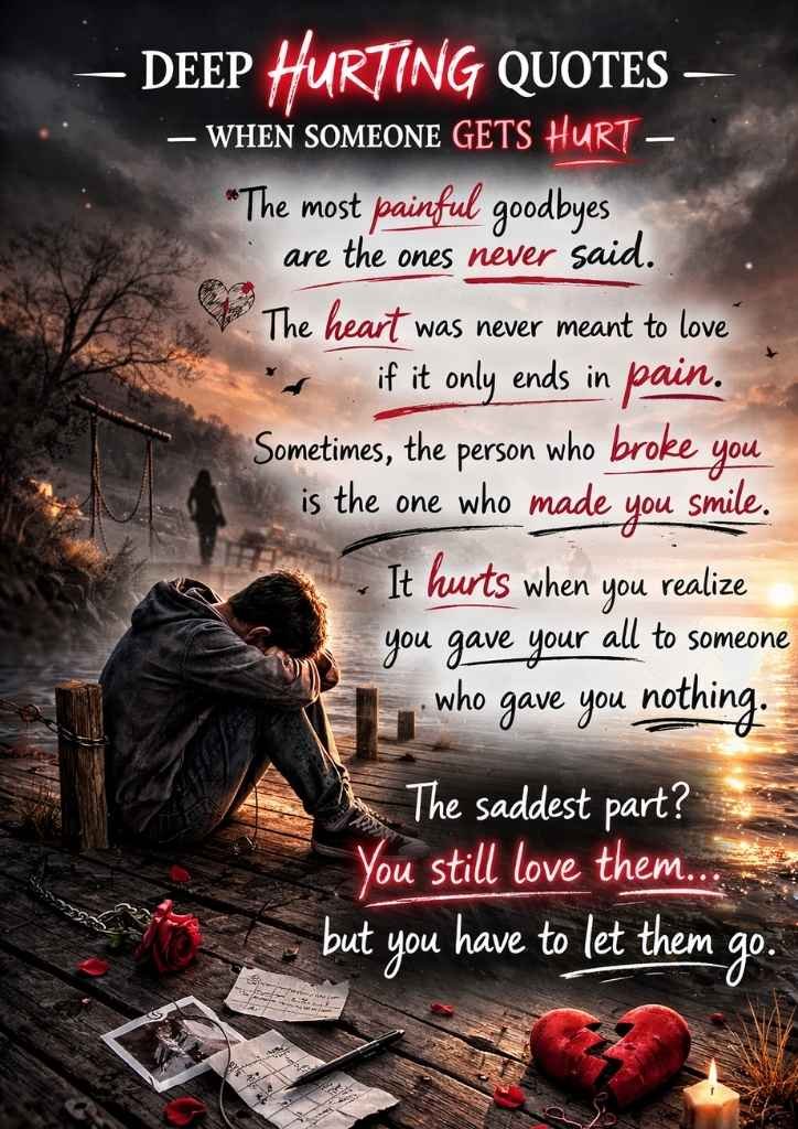 DEEP HURTING QUOTES – WHEN SOMEONE GETS HURT