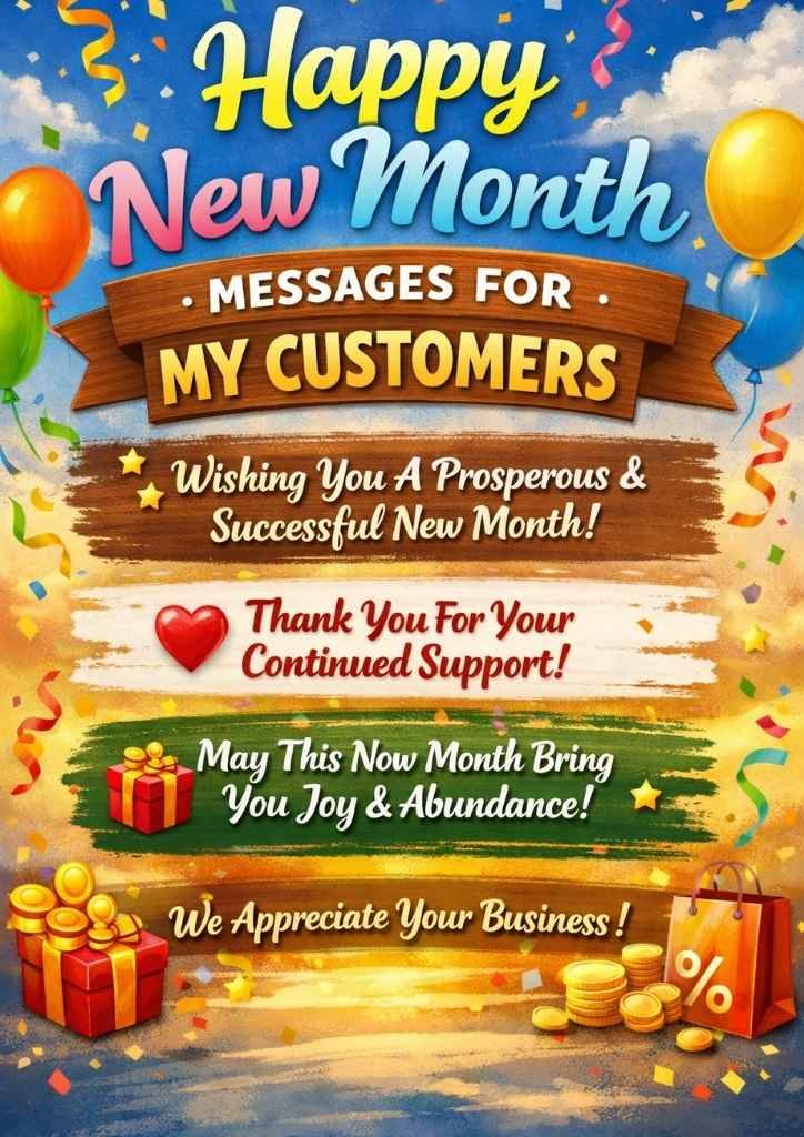 Happy New Month Messages For My Customers