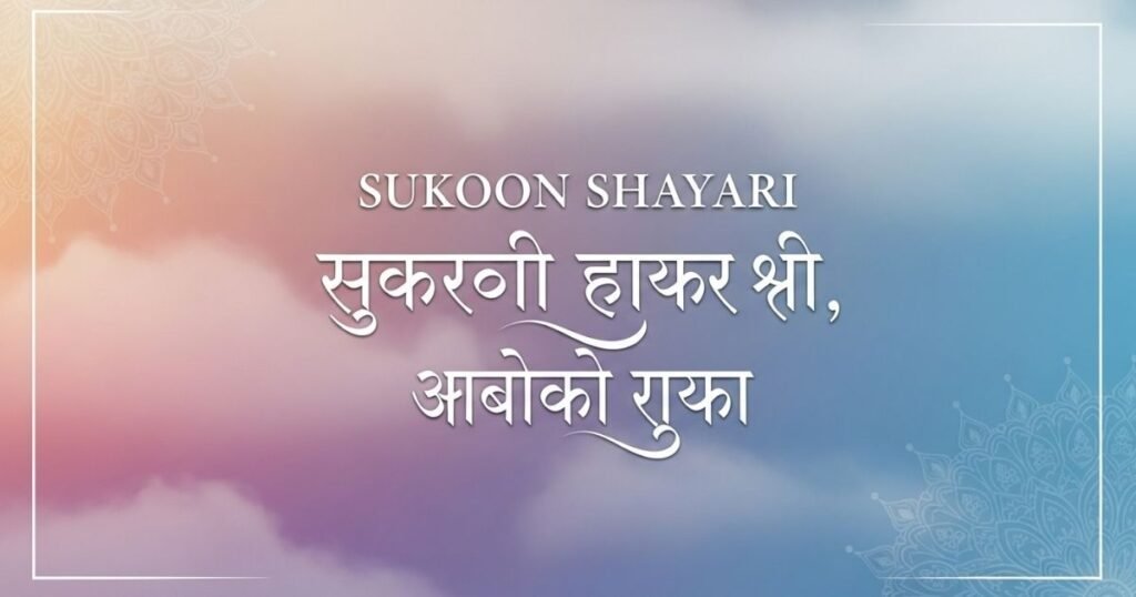 SUKOON SHAYARI IN HINDI 2 LINE