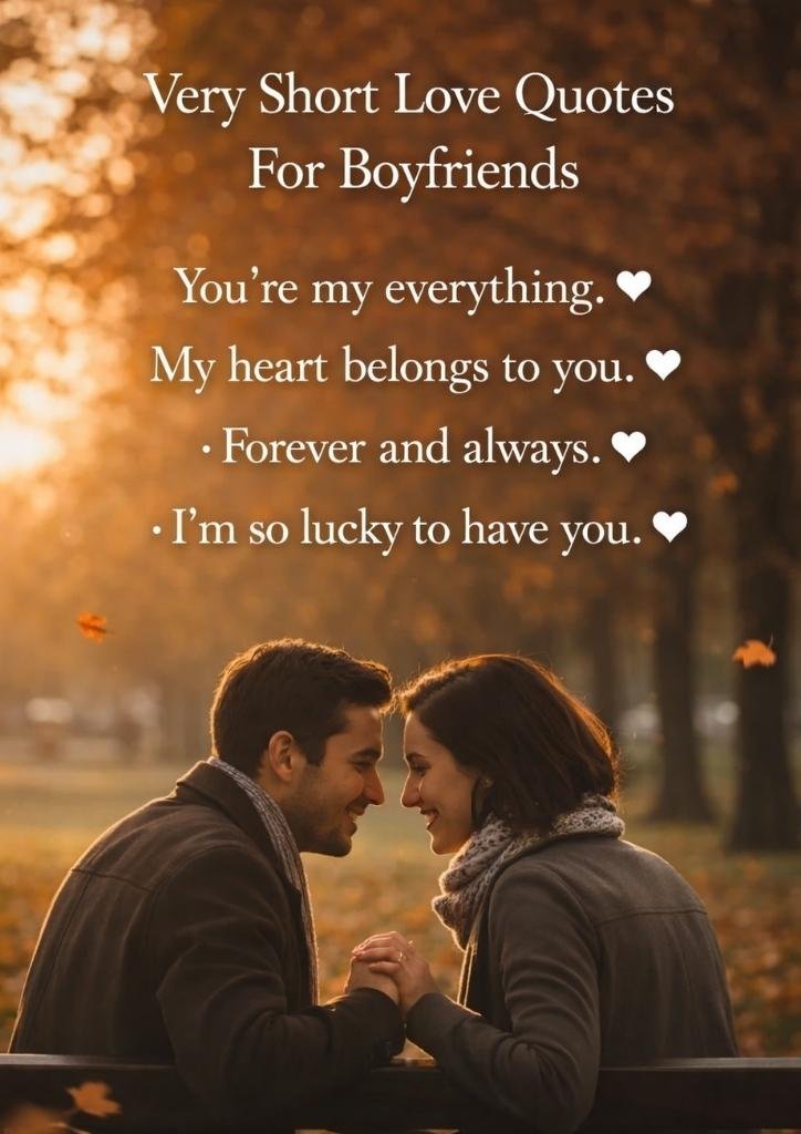 Very Short Love Quotes For Boyfriends