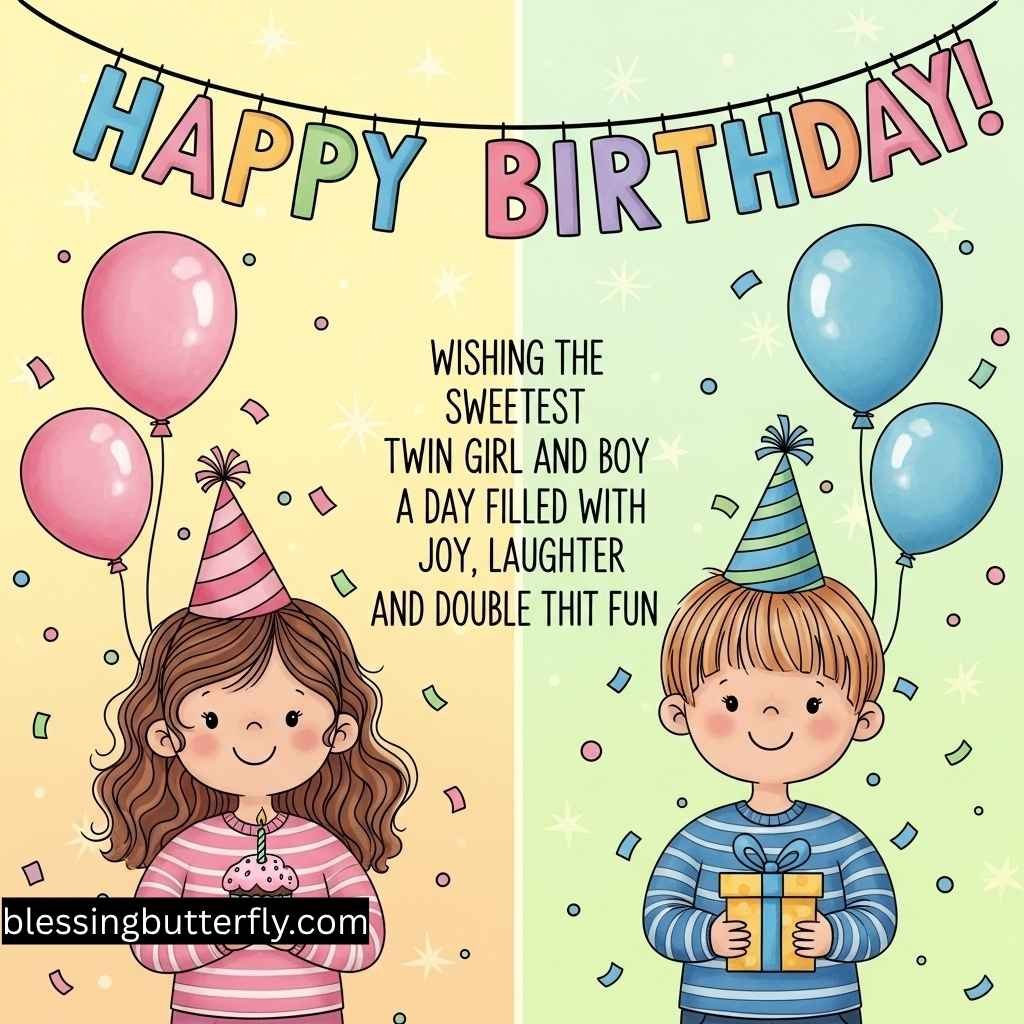 Birthday Wishes for Twin Girl And Boy